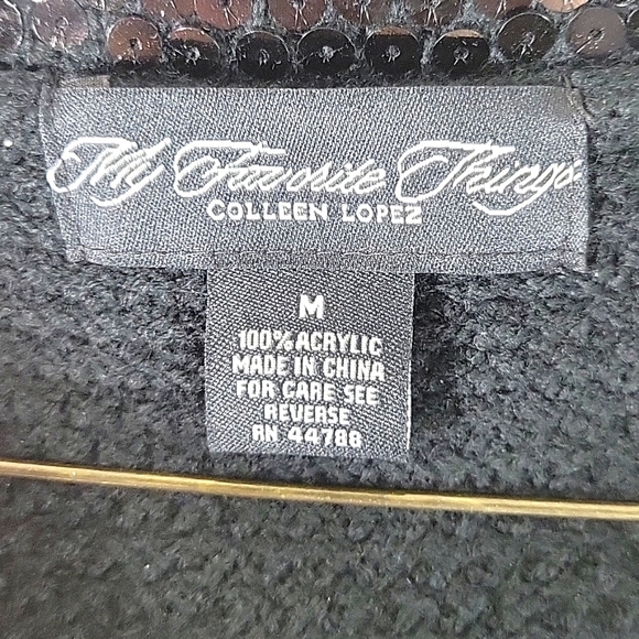My Favorite Things by Colleen Lopez Classic Button Down Sequined Jacket Size M - Picture 2 of 7